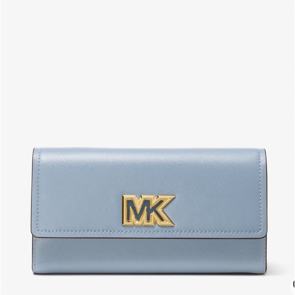 MICHAEL Michael Kors Mimi Large Saffiano Leather Bi-Fold Wallet Pale Blue - Picture 15 of 16